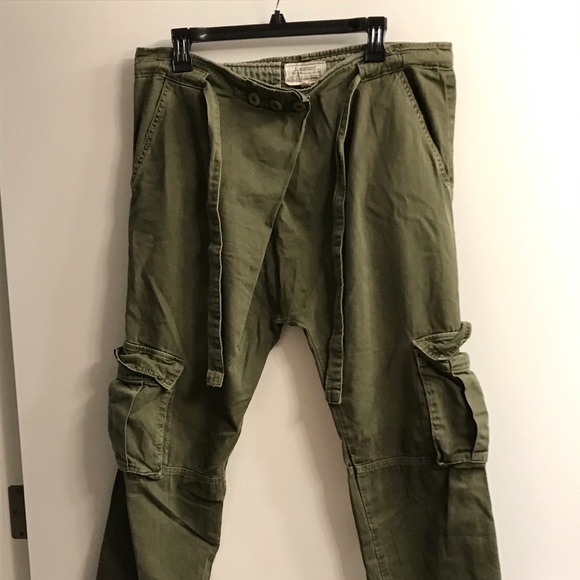 Current/Elliott Pants - Cargo pants with tie belt